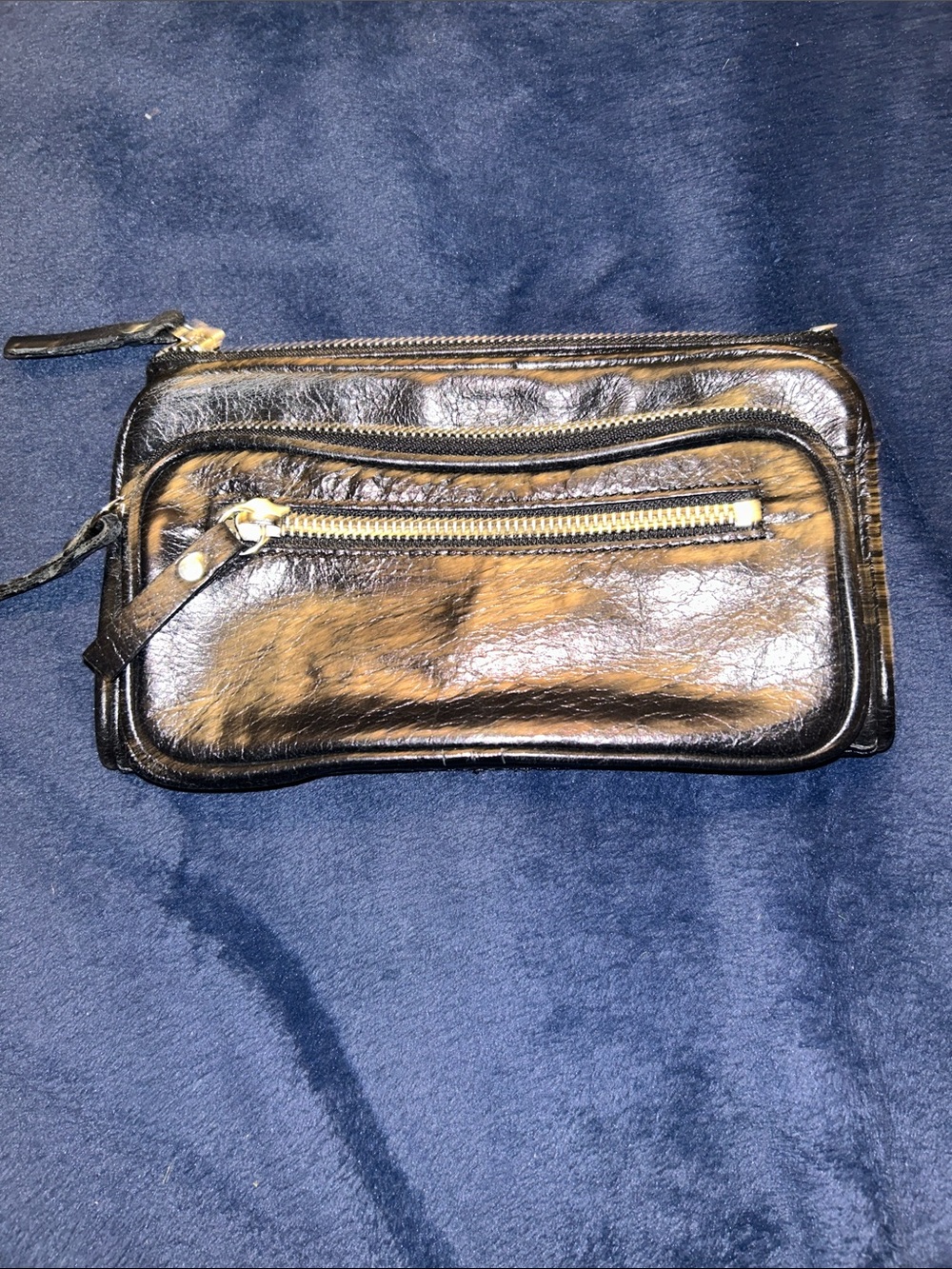 Tano Black Leather Women’s Travel Wallet Clutch